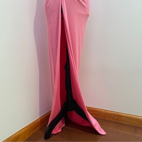NEW! Michael Costello x REVOLVE- Sofie Gown One Shoulder Pink Maxi Dress Size XS - Picture 10 of 15
